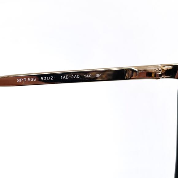 Prada Cinema Sunglasses Cat Eye Black Frame Gold Trim Gradient Lens SPR 53S - Picture 11 of 13